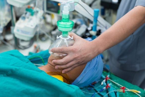 A brave person going under anesthesia