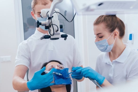 woman getting a root canal